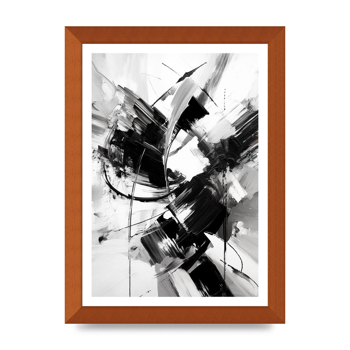Dynamic Black and White Abstract Strokes