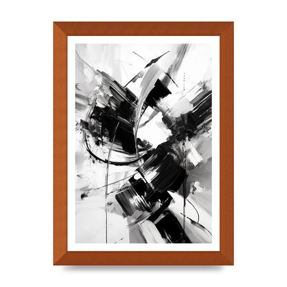 Dynamic Black and White Abstract Strokes