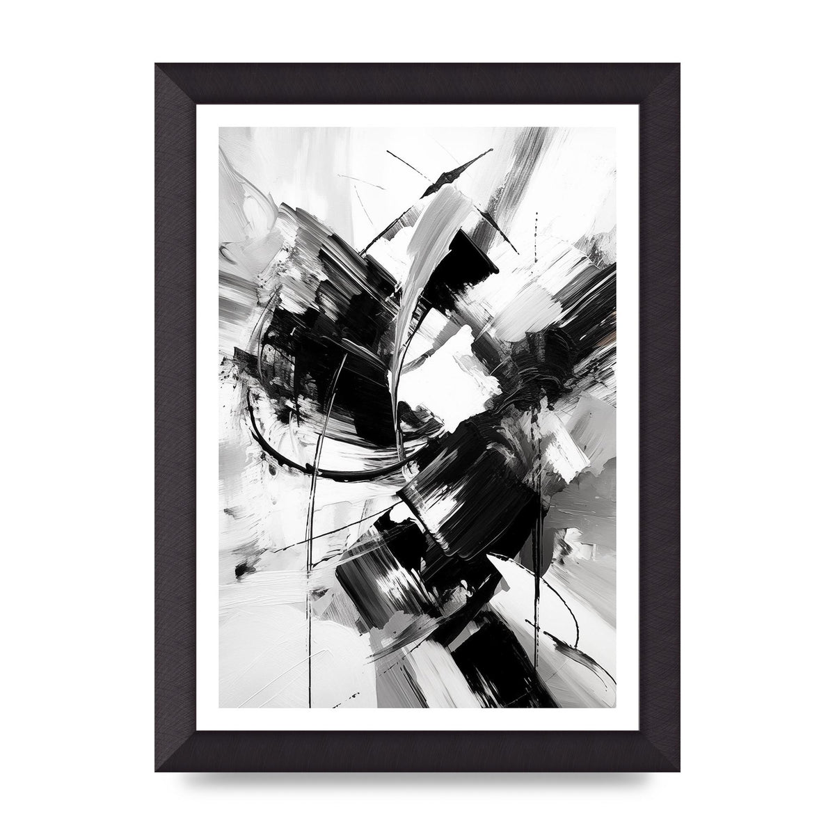 Dynamic Black and White Abstract Strokes