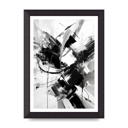 Dynamic Black and White Abstract Strokes