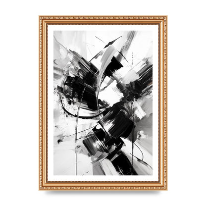 Dynamic Black and White Abstract Strokes