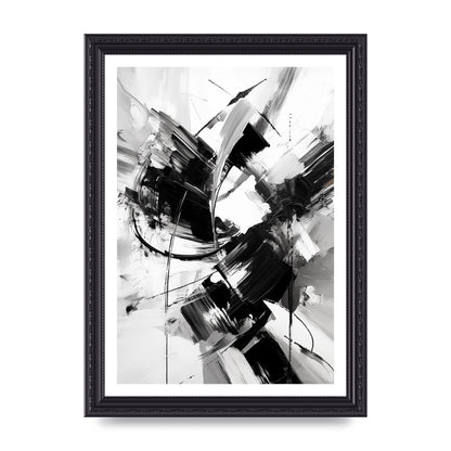 Dynamic Black and White Abstract Strokes