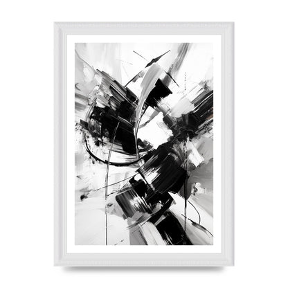 Dynamic Black and White Abstract Strokes