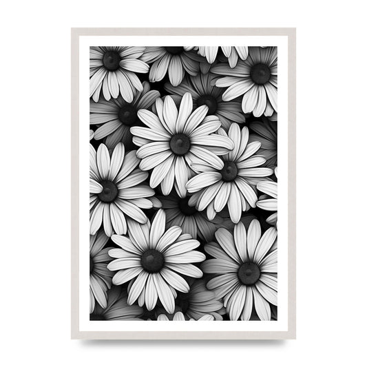 Monochrome Daisy Impressionist Art