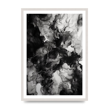 Fluid Shapes in Black and White Ink