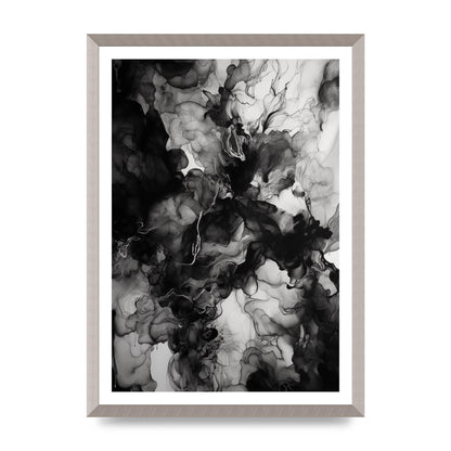 Fluid Shapes in Black and White Ink