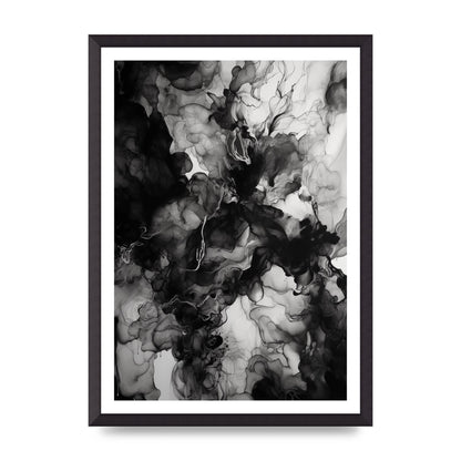 Fluid Shapes in Black and White Ink