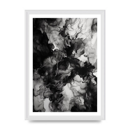 Fluid Shapes in Black and White Ink