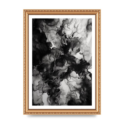 Fluid Shapes in Black and White Ink