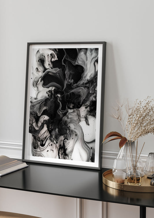 Monochrome Fluid Art with Alcohol Ink