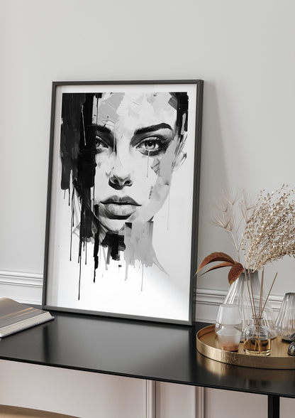 Minimalist Black and White Portrait