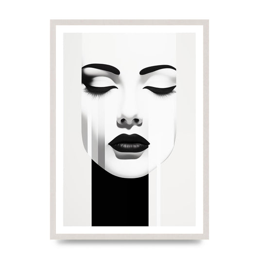 Black and White Abstract Minimal Portrait