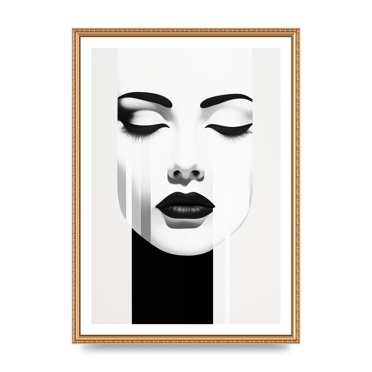 Black and White Abstract Minimal Portrait