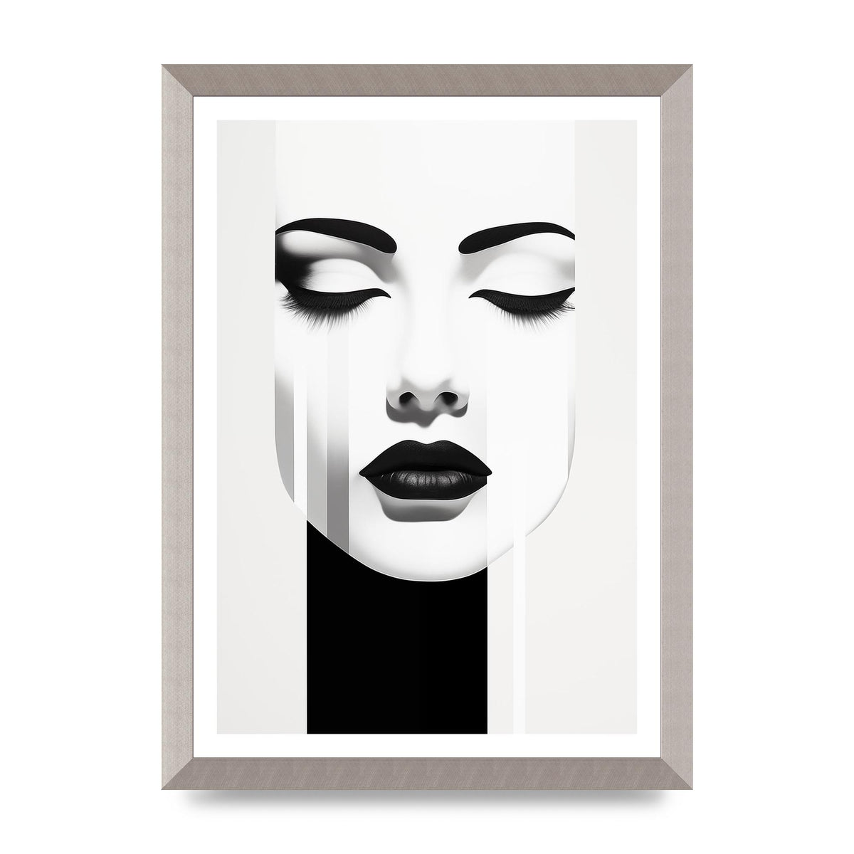 Black and White Abstract Minimal Portrait