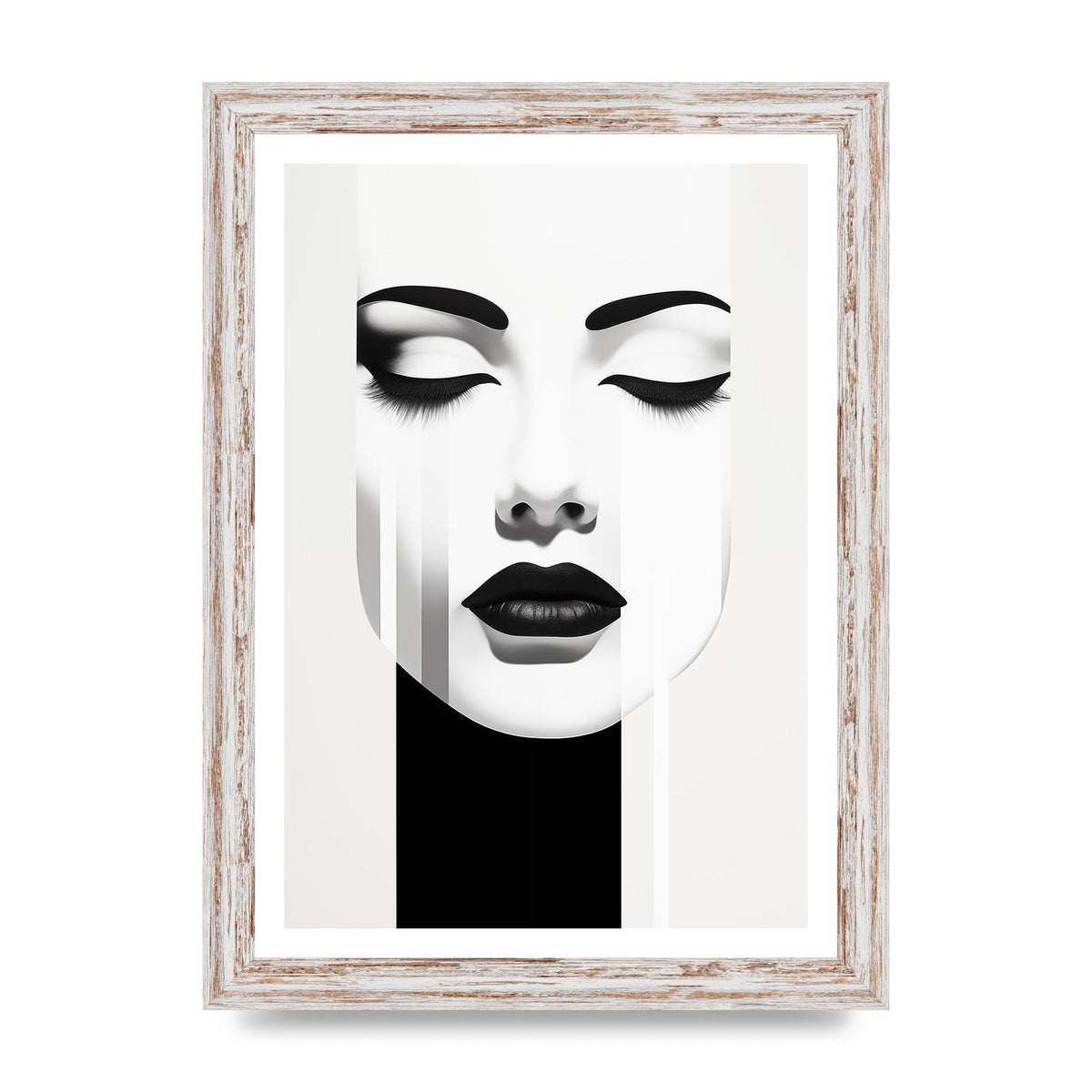 Black and White Abstract Minimal Portrait