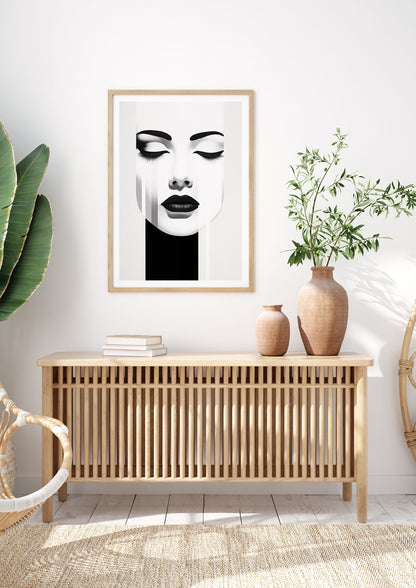 Black and White Abstract Minimal Portrait