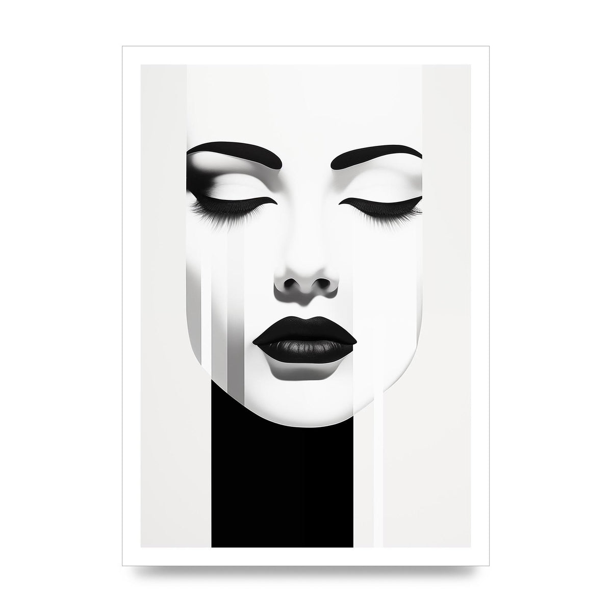 Black and White Abstract Minimal Portrait