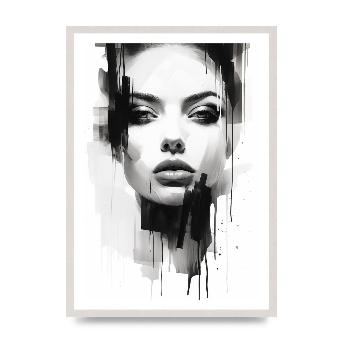 Monochromatic Portrait with Simplified Lines