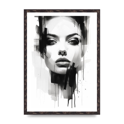 Monochromatic Portrait with Simplified Lines