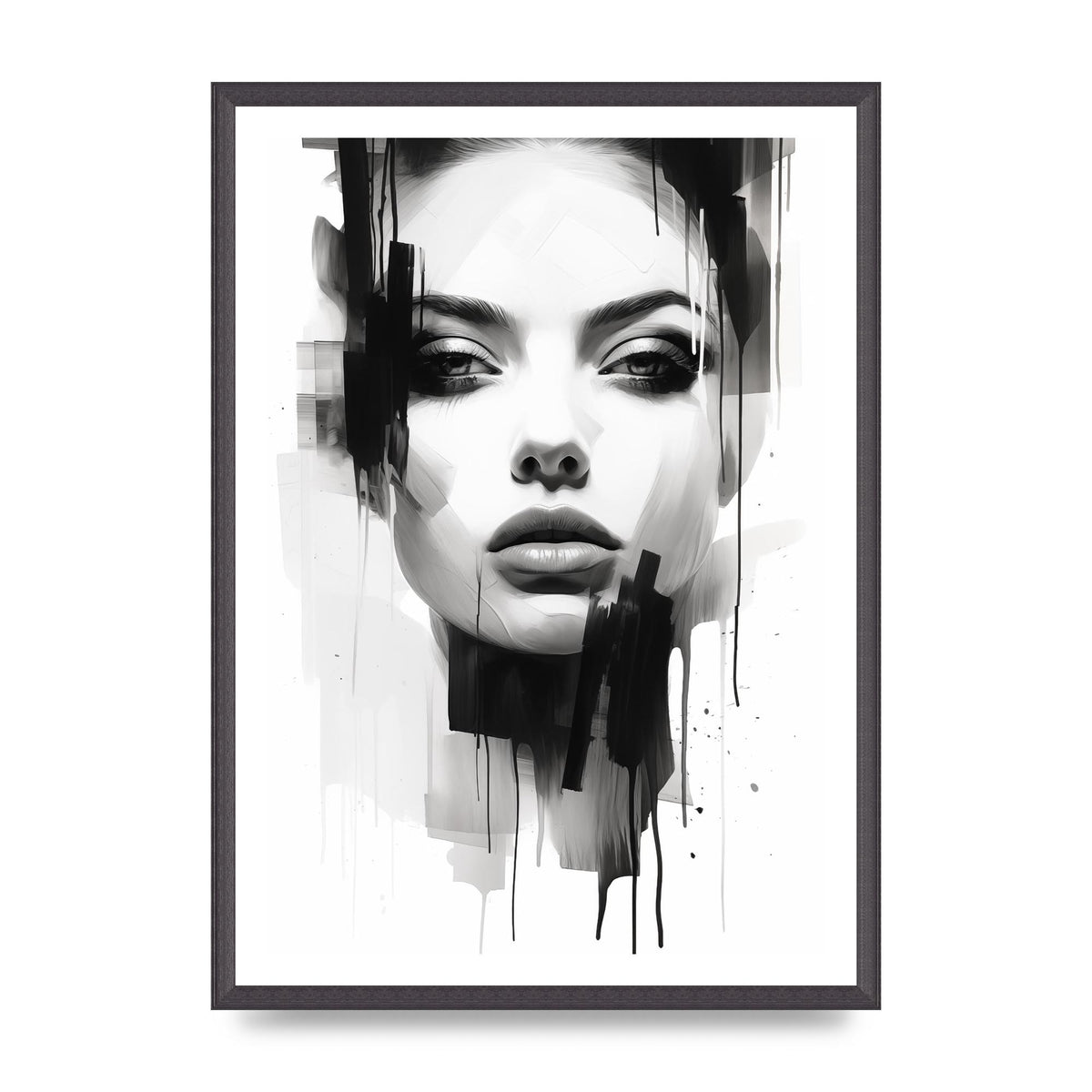 Monochromatic Portrait with Simplified Lines