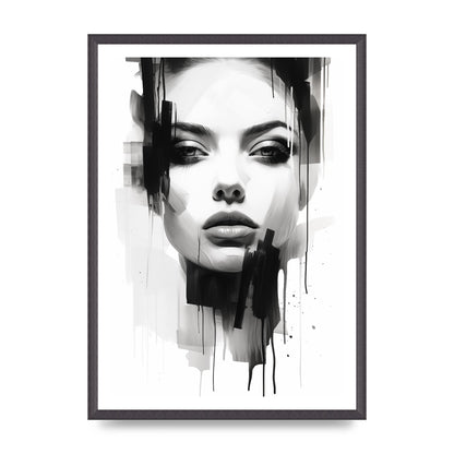 Monochromatic Portrait with Simplified Lines