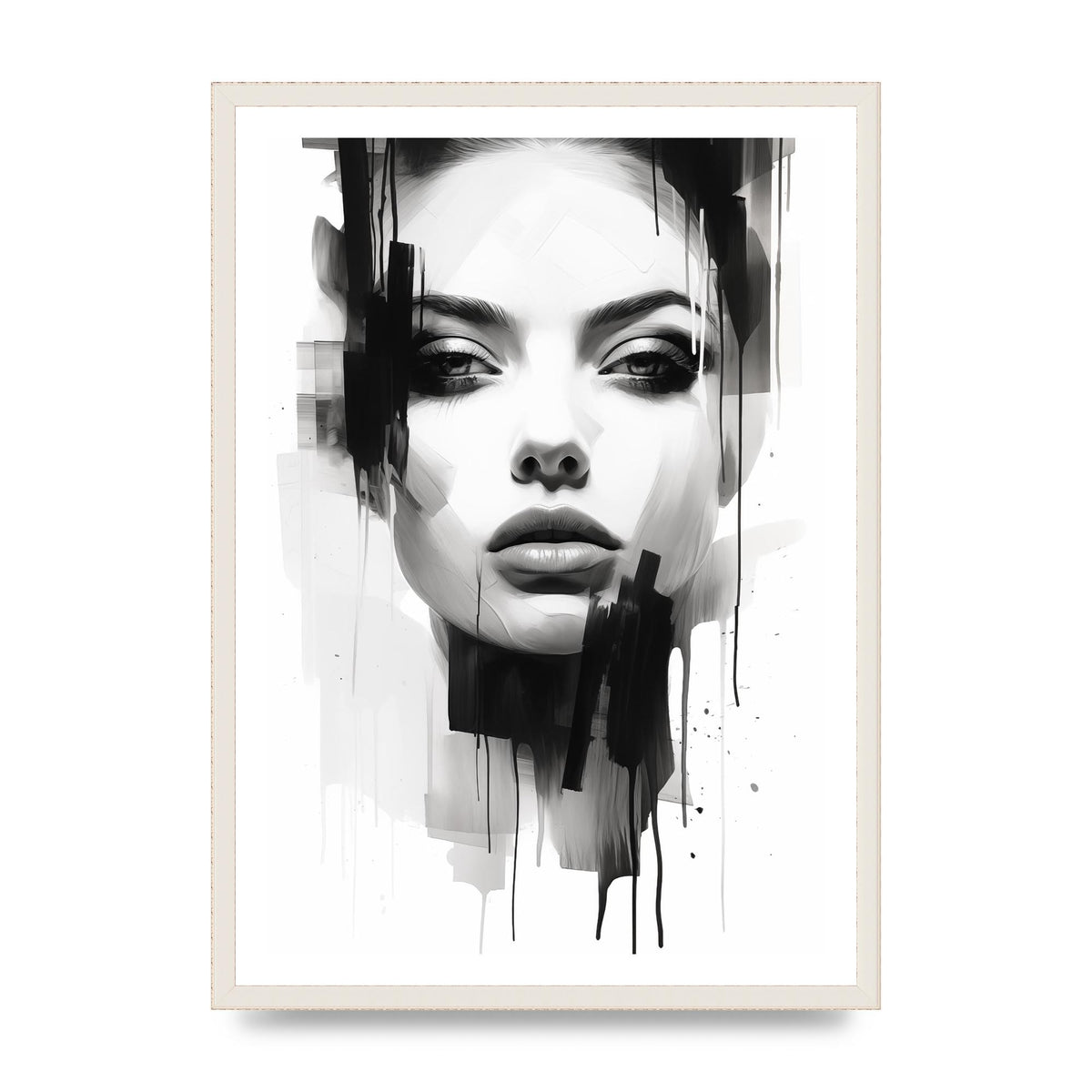Monochromatic Portrait with Simplified Lines