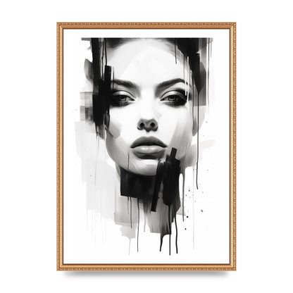 Monochromatic Portrait with Simplified Lines
