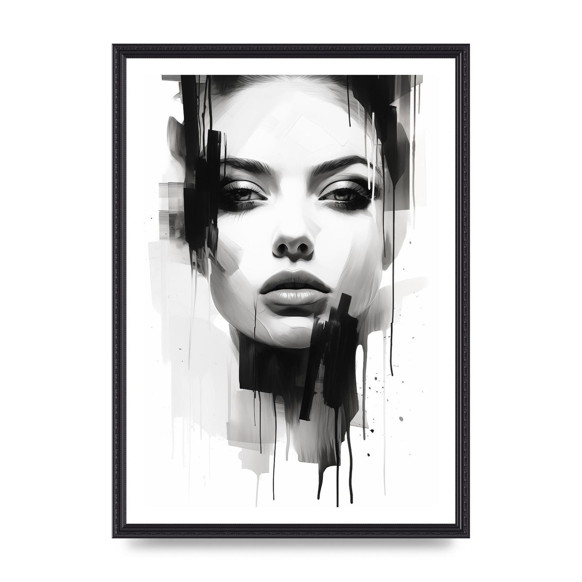 Monochromatic Portrait with Simplified Lines