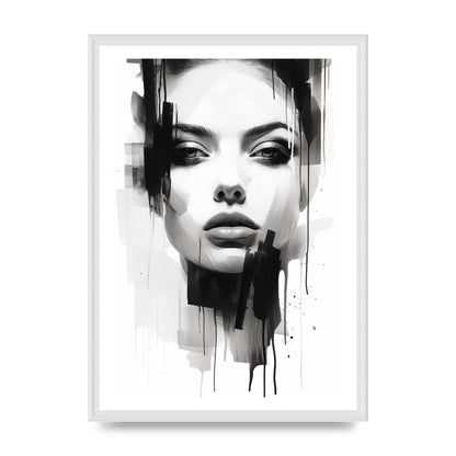 Monochromatic Portrait with Simplified Lines