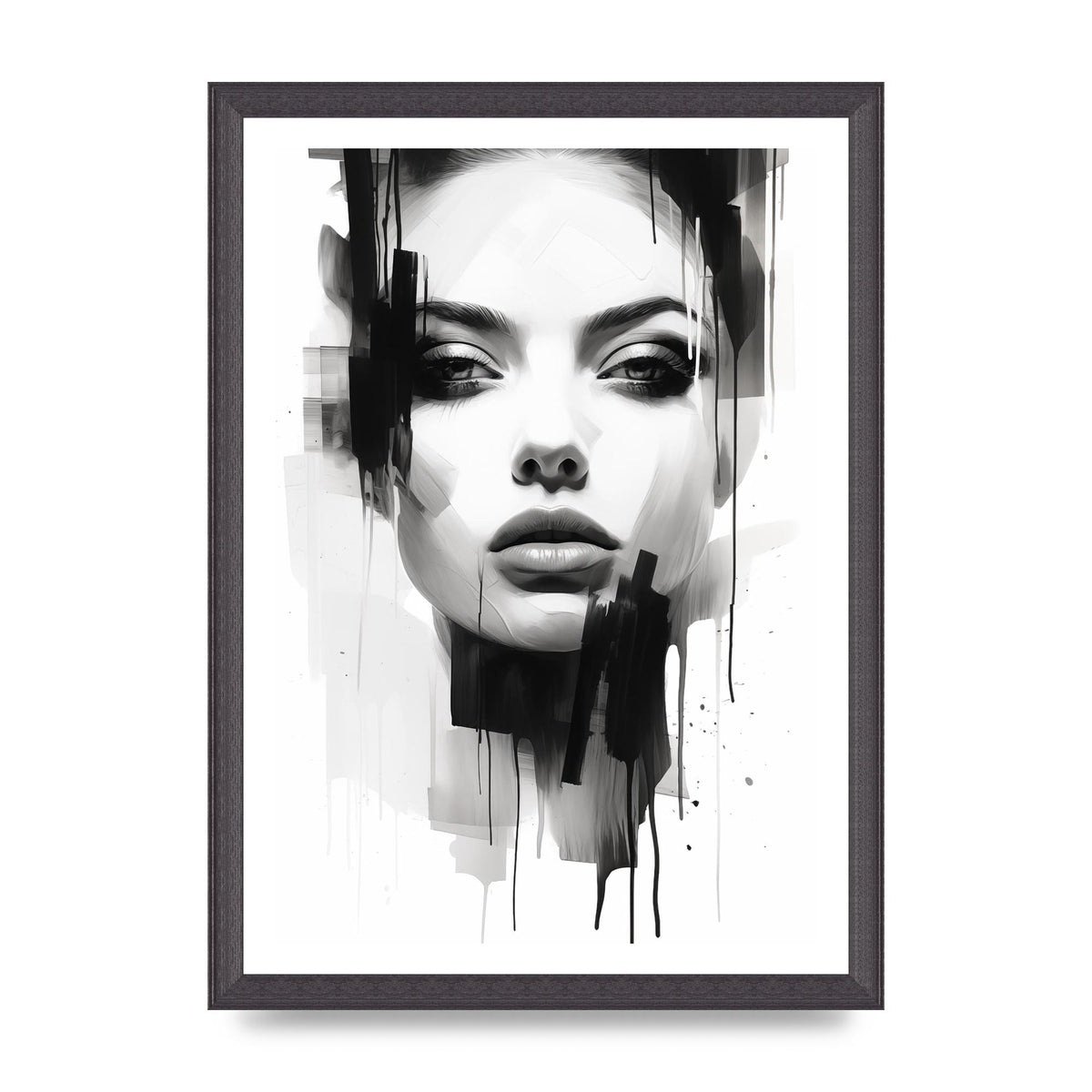 Monochromatic Portrait with Simplified Lines