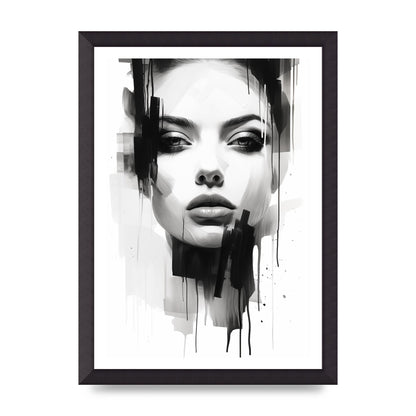 Monochromatic Portrait with Simplified Lines