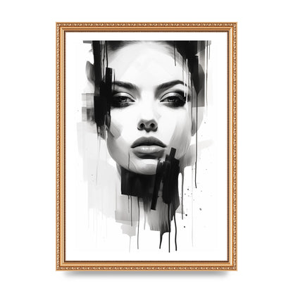 Monochromatic Portrait with Simplified Lines