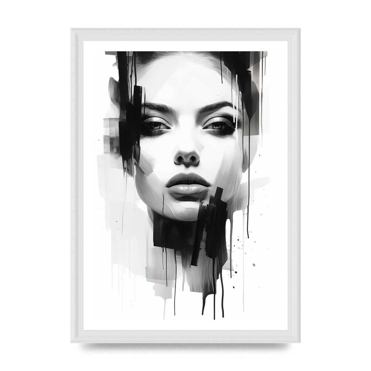 Monochromatic Portrait with Simplified Lines