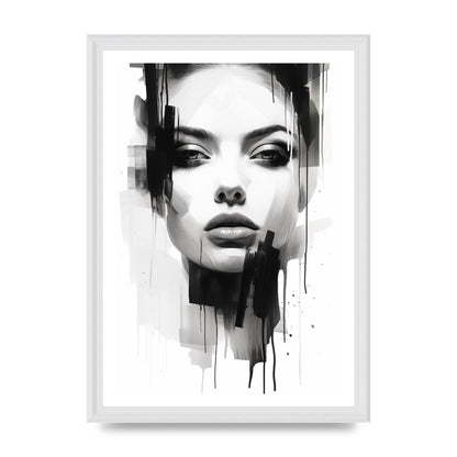 Monochromatic Portrait with Simplified Lines