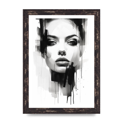 Monochromatic Portrait with Simplified Lines
