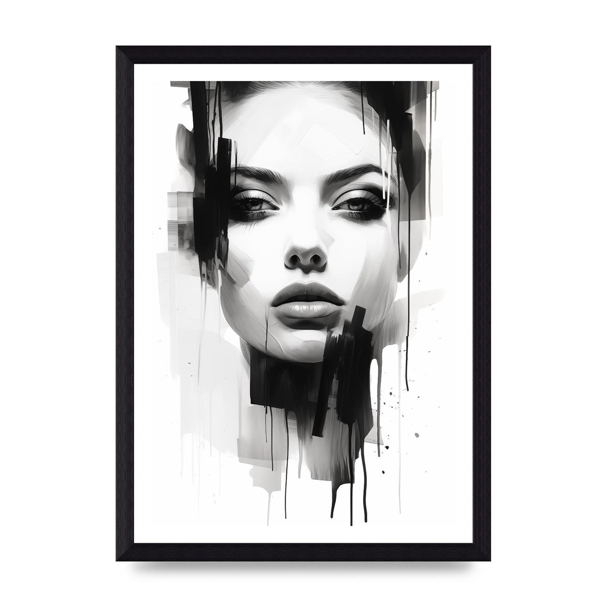 Monochromatic Portrait with Simplified Lines