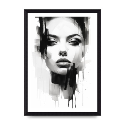 Monochromatic Portrait with Simplified Lines
