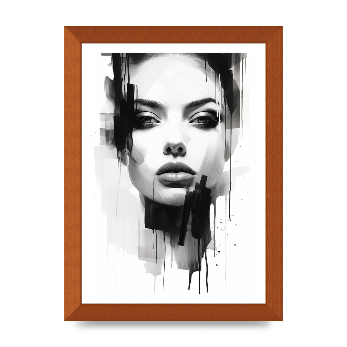 Monochromatic Portrait with Simplified Lines