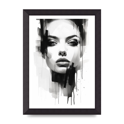 Monochromatic Portrait with Simplified Lines