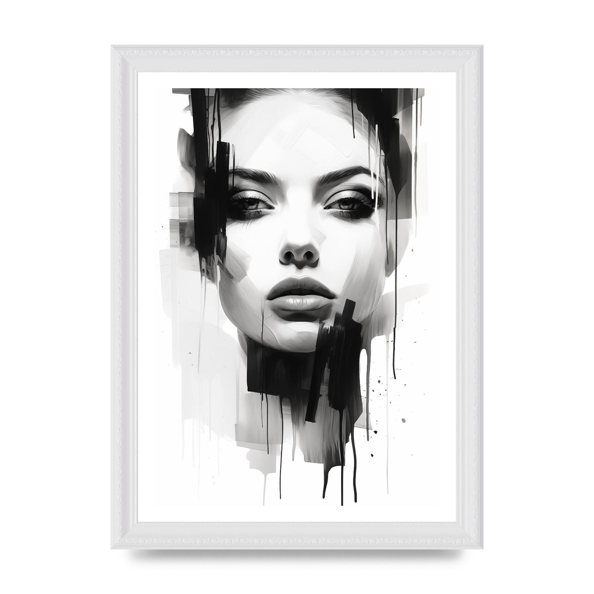 Monochromatic Portrait with Simplified Lines