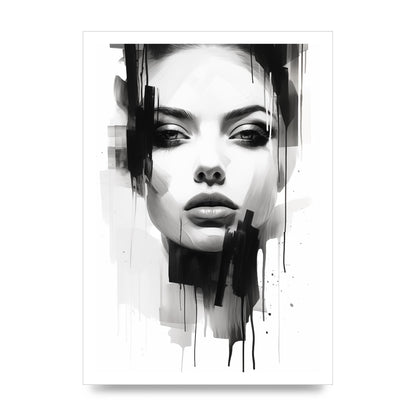 Monochromatic Portrait with Simplified Lines