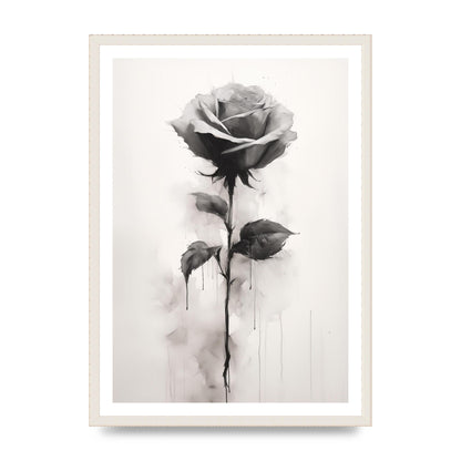 Textured Black and White Rose Impression