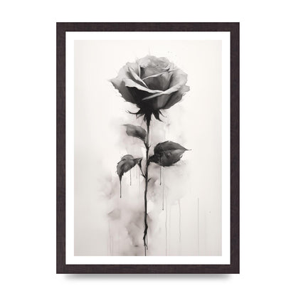 Textured Black and White Rose Impression