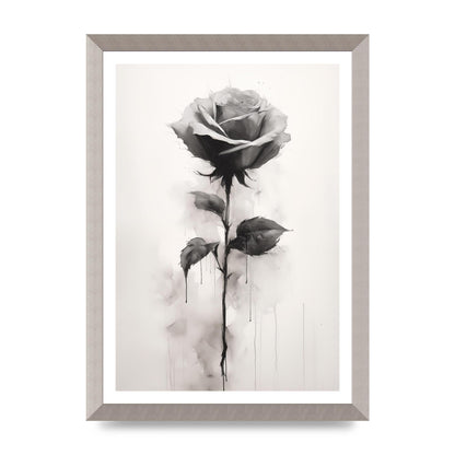 Textured Black and White Rose Impression