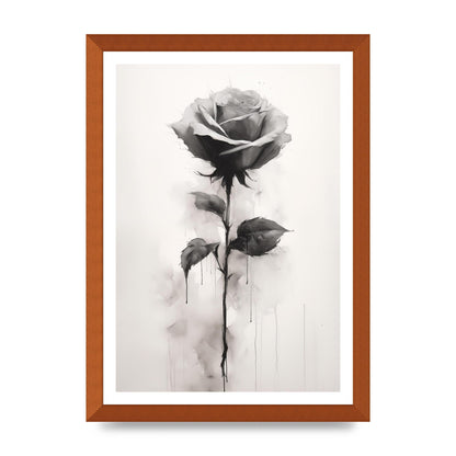 Textured Black and White Rose Impression