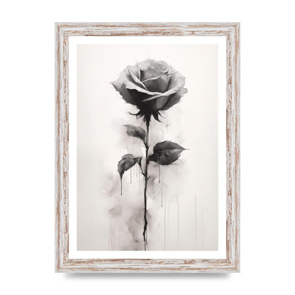 Textured Black and White Rose Impression