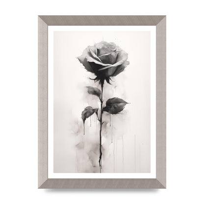 Textured Black and White Rose Impression