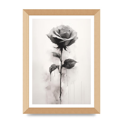 Textured Black and White Rose Impression