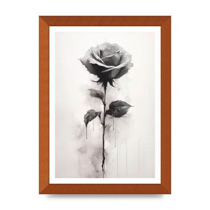Textured Black and White Rose Impression