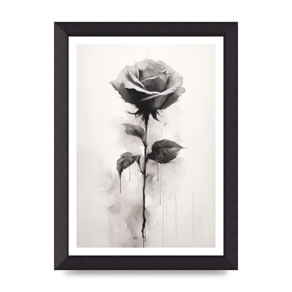 Textured Black and White Rose Impression